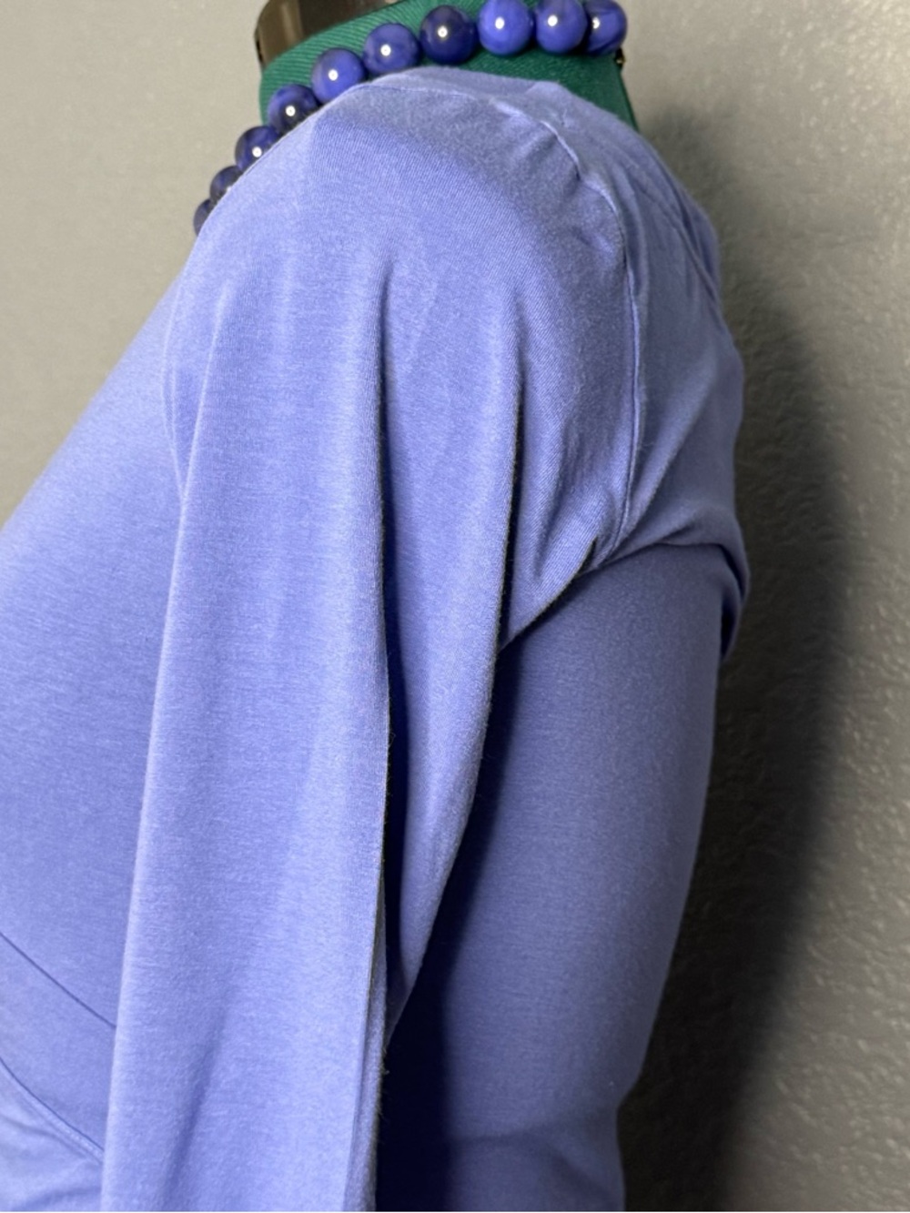 Lauren Ralph Lauren Wrap Top M Lavender Ruched V Neck 3/4 Sleeve - Picture 4 of 11